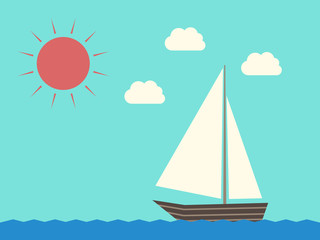 Sailing boat, water, sun