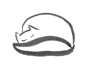 sleeping cat ink sketch