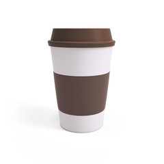 mockup cardboard coffee cup with lid