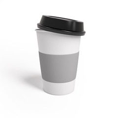 mockup cardboard coffee cup with lid