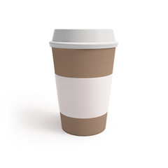 mockup cardboard coffee cup with lid