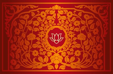 water lily, wedding card design, royal India