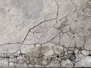 Poster Gebarsten beton textuur close-up achtergrond © srckomkrit
