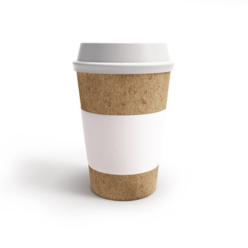 mockup cardboard coffee cup with lid