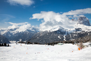 Fototapeta na wymiar View of a ski resort area in Italy