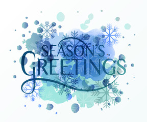 Hand sketched Season's Greetings logotype, badge and icon typogr