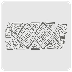 monochrome icon with American Indians art and ethnic ornaments for your design