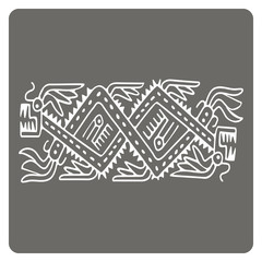 monochrome icon with American Indians art and ethnic ornaments for your design