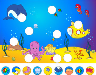 Underwater world and marine life: complete the puzzle and find t