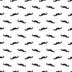 Tile vector black mustaches on white background