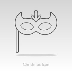 Christmas festive mask icon