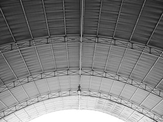 Arched roof steel structure the design for Food court open space