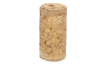 Champagne cork stopper on white background 