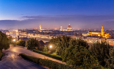 Obraz premium Florence night cityscape panorama after sunset