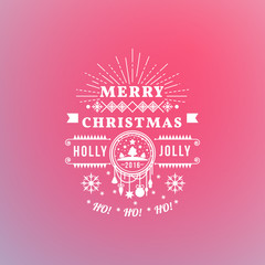 Christmas typography and ornament decoration. Merry Christmas holidays wish greeting card design. Vector illustration