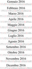 Calendario 2016