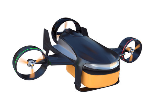 Hybrid drone with 2 mode to fly. lift up vertically and flying in horizon. Clipping path available.