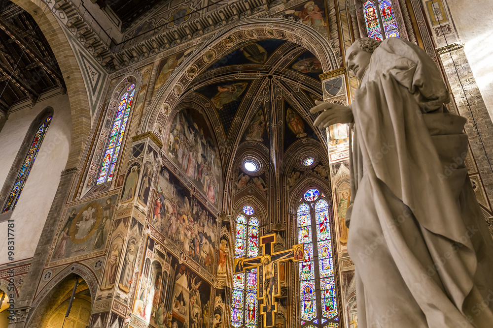 Wall mural basilica of santa croce, florence, italy