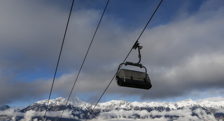A chair lift is pictured in a ski resort in Innsbruck, western Austria on December 17th, 2016.