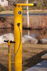 Do it Yourself bicycle repair station alongside the trail,Nova Scotia