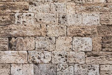 Medieval Wall of Limestone Rock in Italy