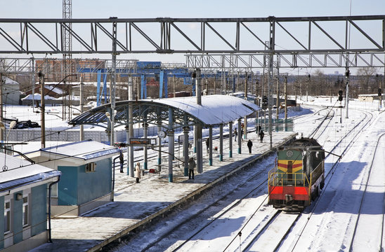 Railway station in Shchyolkovo. Russia