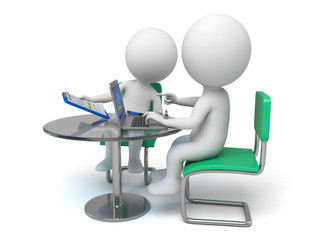 The two 3D people are talking about things 