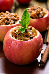 Baked apples stuffed with muesli