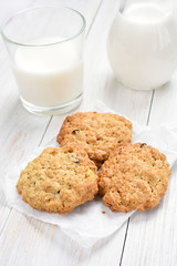Cereal cookies and milk