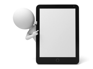 A 3D guy is using the ipad