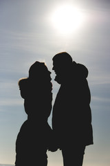 Romantic couple in park