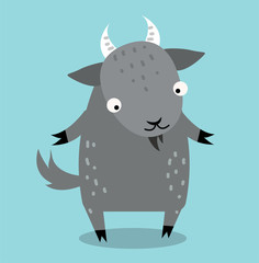 Cute cartoon goat vector illustration