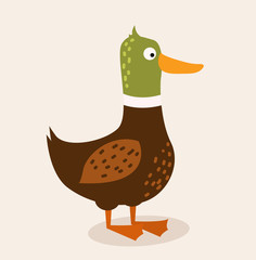 Cute cartoon chicken vector illustration