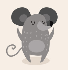Cute cartoon mouse vector illustration