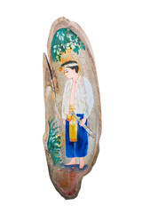 painting of a Thai men on wood