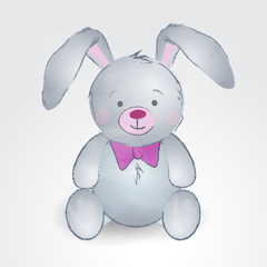 Cute rabbit toy. Hare toy.