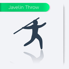 Javelin Throw icon, man with spear, athlete with javelin, vector illustration