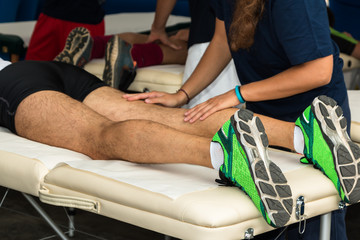 Athlete's Muscles Massage after Sport Workout