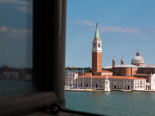 Naklejka premium San Giorgio Maggiore Church: View from a window, Venice, Italy