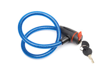 cable lock on the white background