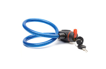 Fototapeta premium cable lock on the white background