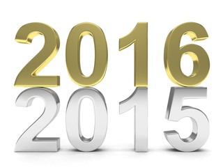 2015-2016 change new year 2016 isolated