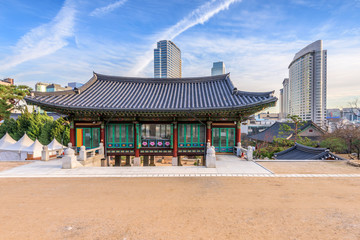 Obraz premium Bongeunsa temple in Seoul City, South Korea.