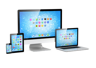 Ultimate web design, laptop, smartphone, tablet, computer, display