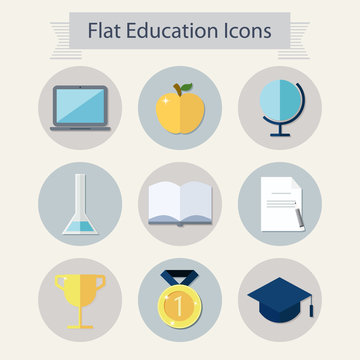 Flat education icons