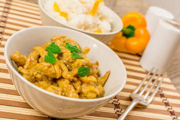 Chicken curry with rice