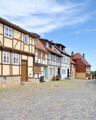 Fachwerk in der historischen Altstadt von Quedlinburg im Harz,Sachsen-Anhalt,Deutschland