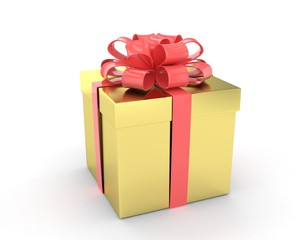 gift box with bows isolated on white