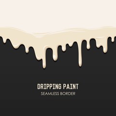 Dripping paint seamless border