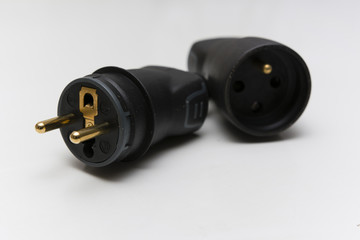 socket and plug into an extension cord black